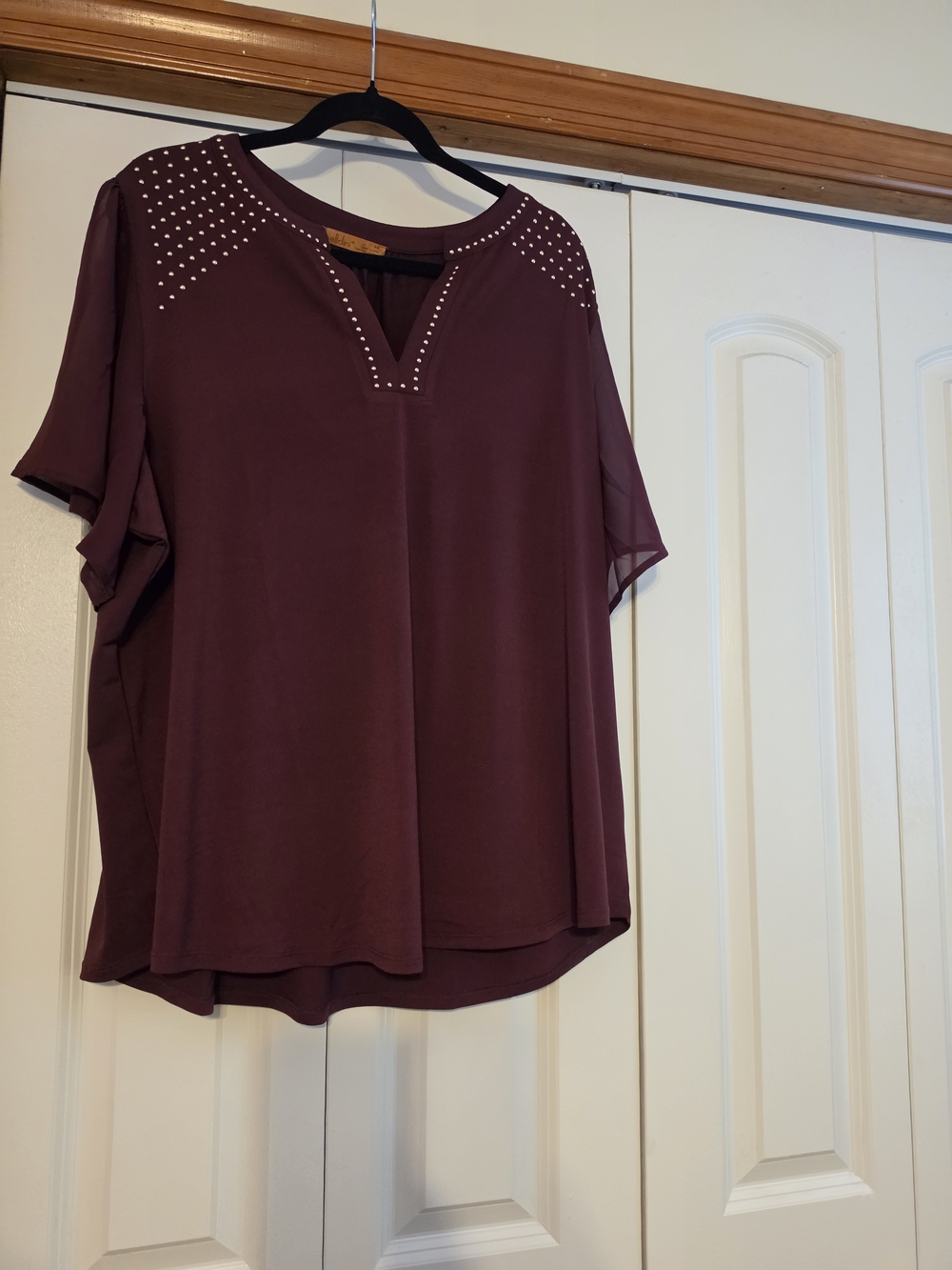 Women’s Stud-Detail Plum Blouse